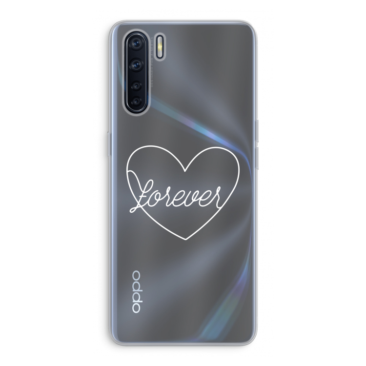 Forever heart pastel: Oppo A91 Transparant Hoesje