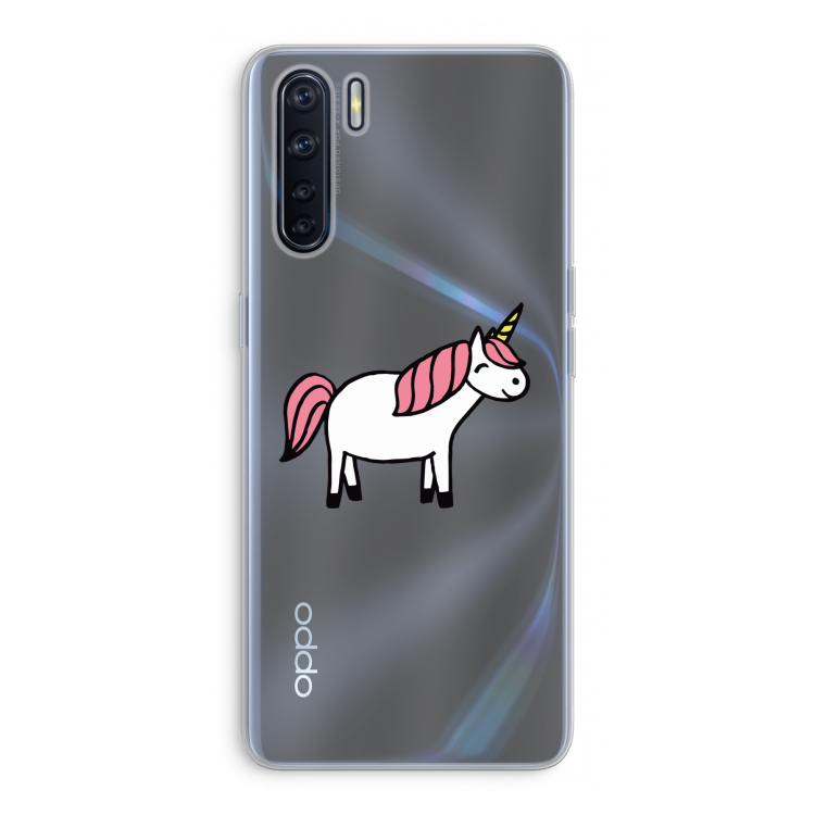 Eenhoorn: Oppo A91 Transparant Hoesje