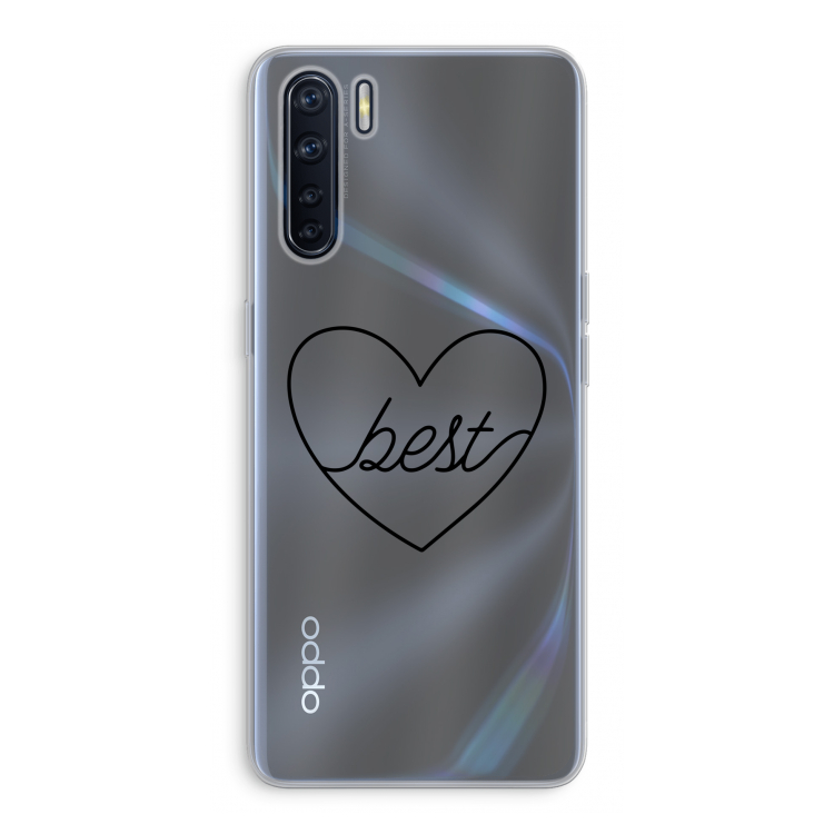 Best heart black: Oppo A91 Transparant Hoesje