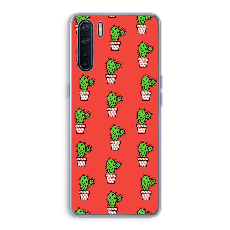 Mini cactus: Oppo A91 Transparant Hoesje