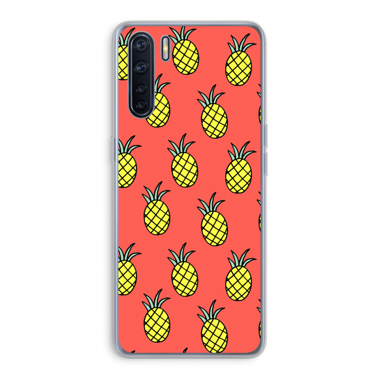 Ananas: Oppo A91 Transparant Hoesje