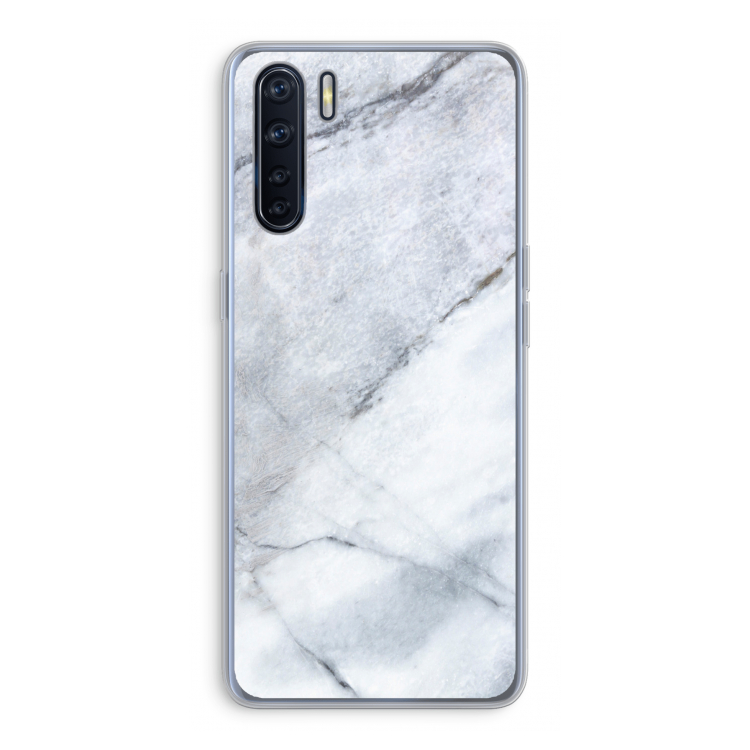 Witte marmer: Oppo A91 Transparant Hoesje
