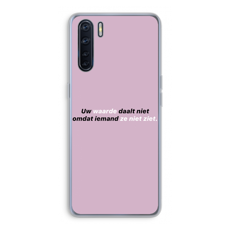 uw waarde daalt niet: Oppo A91 Transparant Hoesje