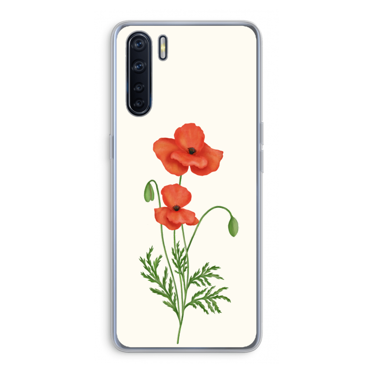 Red poppy: Oppo A91 Transparant Hoesje