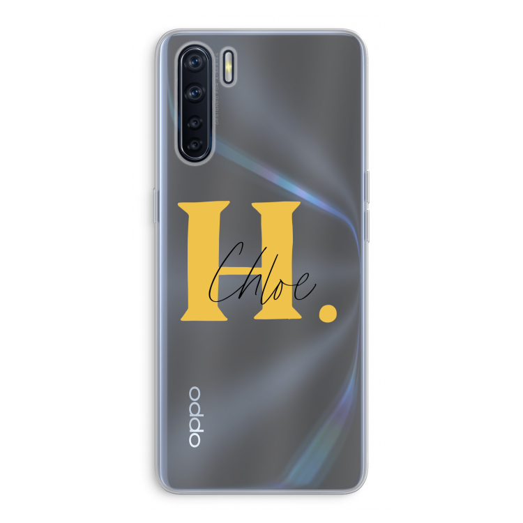 Amber Script: Oppo A91 Transparant Hoesje