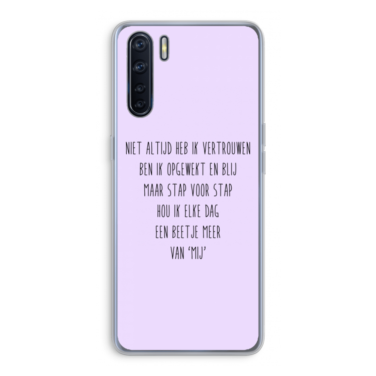 Zelfvertrouwen: Oppo A91 Transparant Hoesje