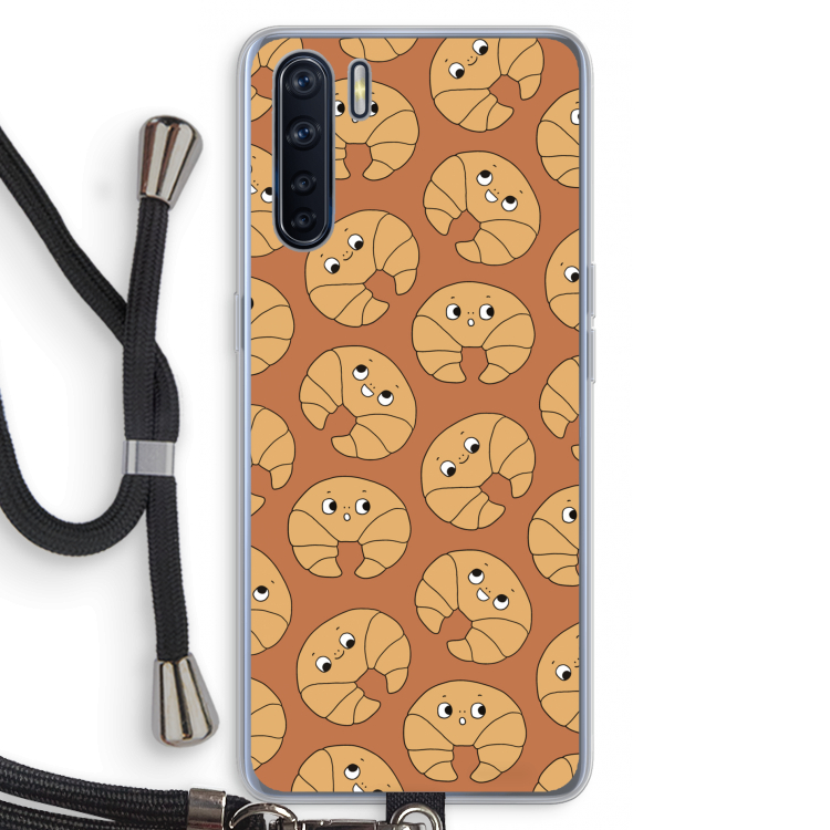 Croissant: Oppo A91 Transparant Hoesje met koord