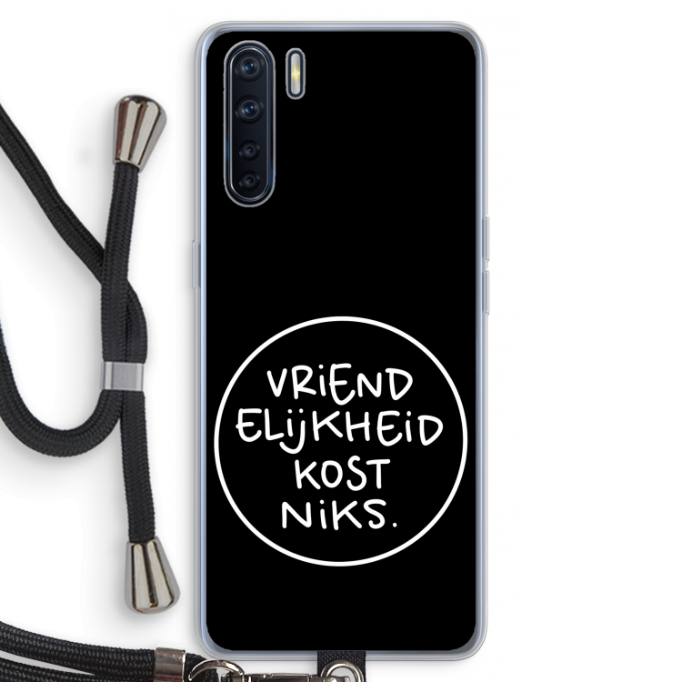 Vriendelijkheid: Oppo A91 Transparant Hoesje met koord
