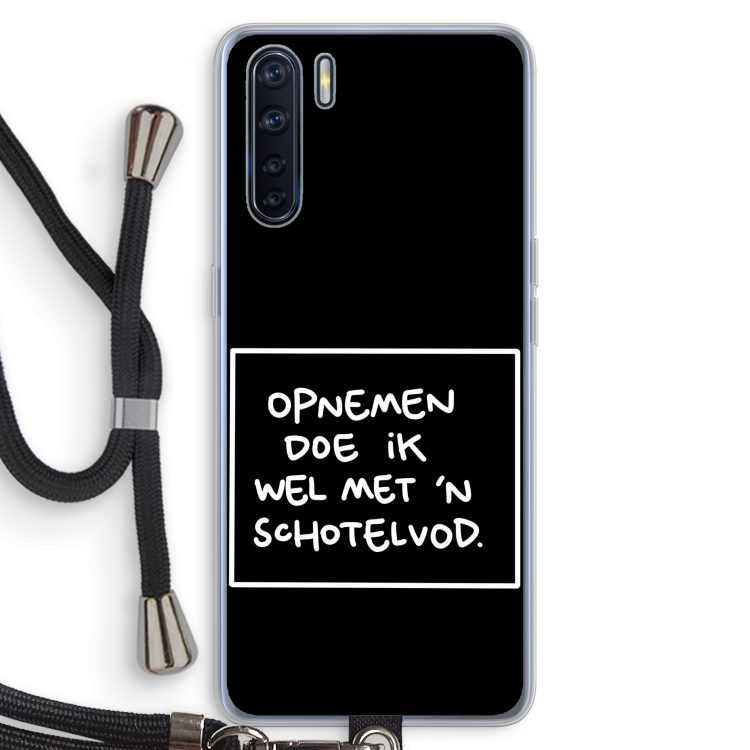 Schotelvod: Oppo A91 Transparant Hoesje met koord