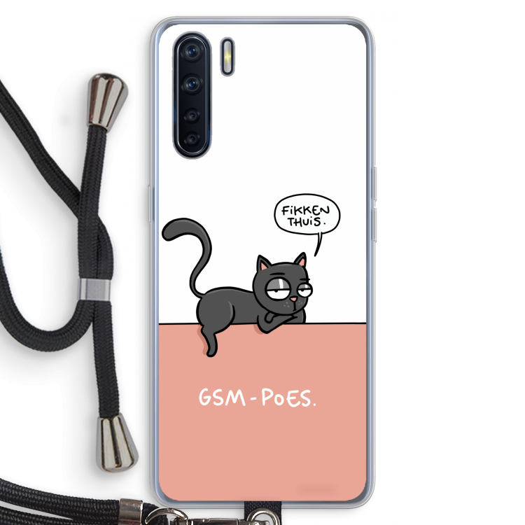 GSM poes: Oppo A91 Transparant Hoesje met koord