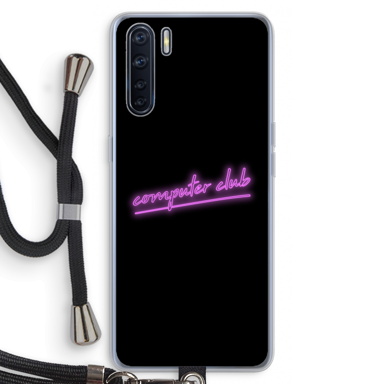 Vice Black: Oppo A91 Transparant Hoesje met koord