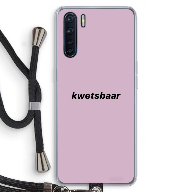 kwetsbaar: Oppo A91 Transparant Hoesje met koord