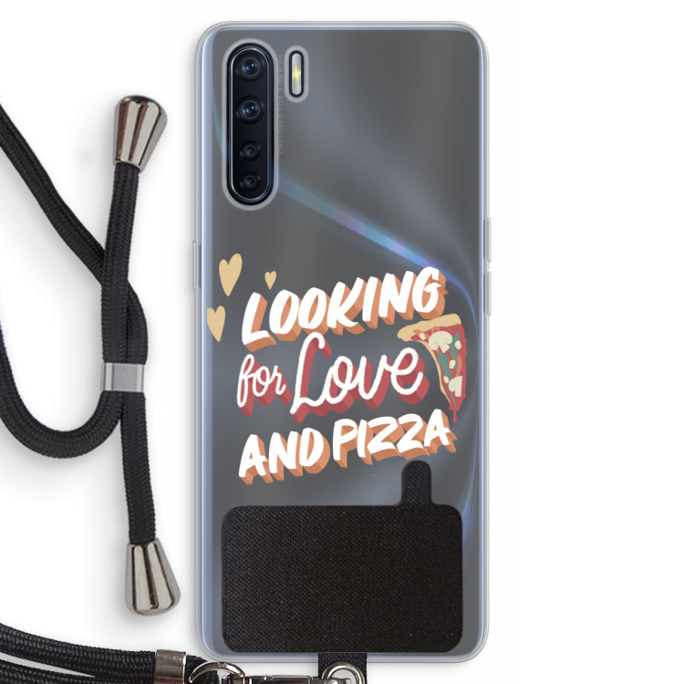 Pizza is the answer: Oppo A91 Transparant Hoesje met koord