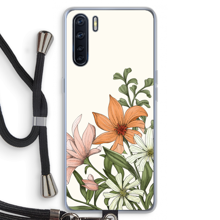 Floral bouquet: Oppo A91 Transparant Hoesje met koord