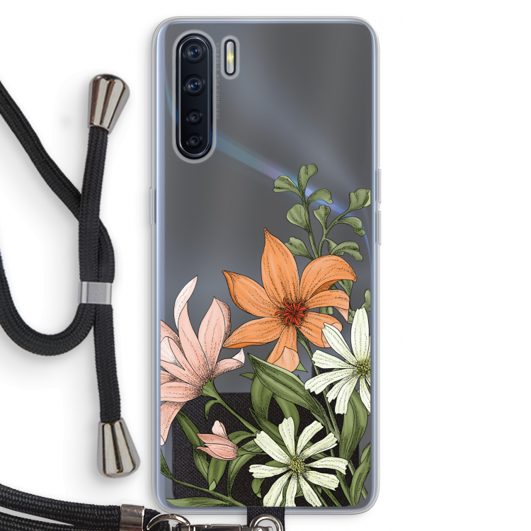 Floral bouquet: Oppo A91 Transparant Hoesje met koord