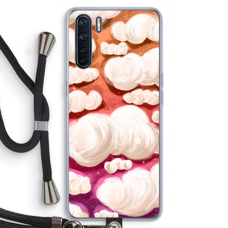 Katoen Wolken: Oppo A91 Transparant Hoesje met koord