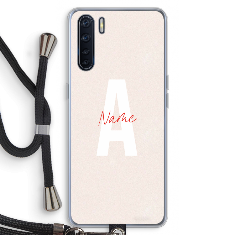 Strawberry Milkshake: Oppo A91 Transparant Hoesje met koord