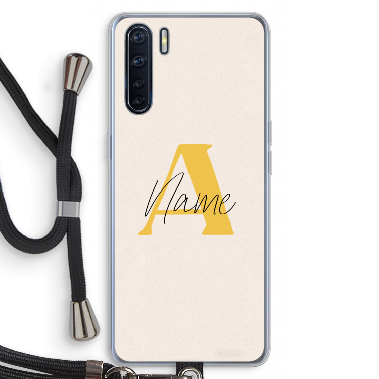 Amber Script: Oppo A91 Transparant Hoesje met koord