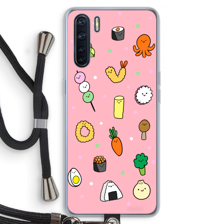 Happy bento friends: Oppo A91 Transparant Hoesje met koord