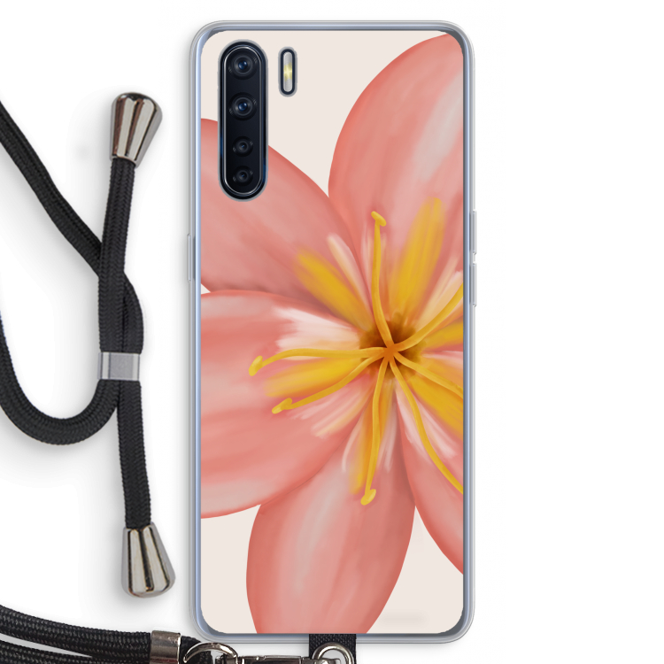 Pink Ellila Flower: Oppo A91 Transparant Hoesje met koord