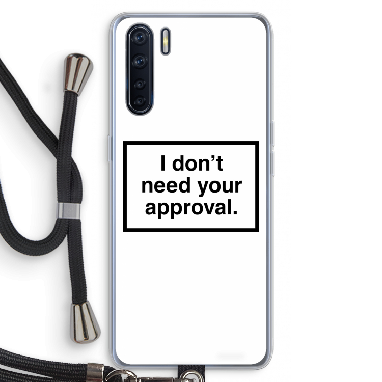 Don't need approval: Oppo A91 Transparant Hoesje met koord