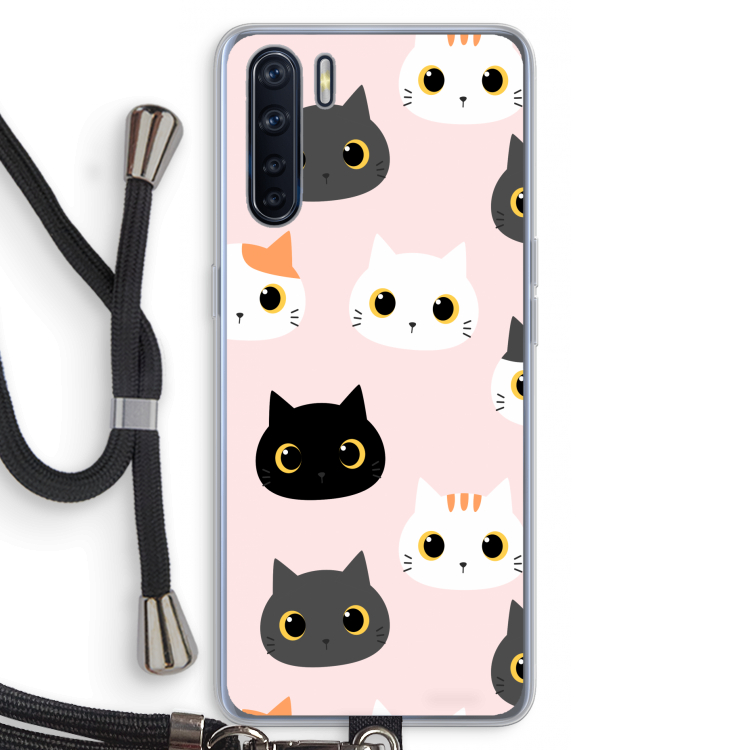 Katten: Oppo A91 Transparant Hoesje met koord