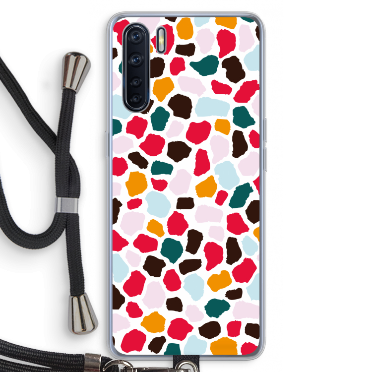 Colored Giraffe: Oppo A91 Transparant Hoesje met koord