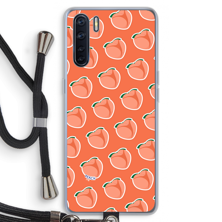Just peachy: Oppo A91 Transparant Hoesje met koord