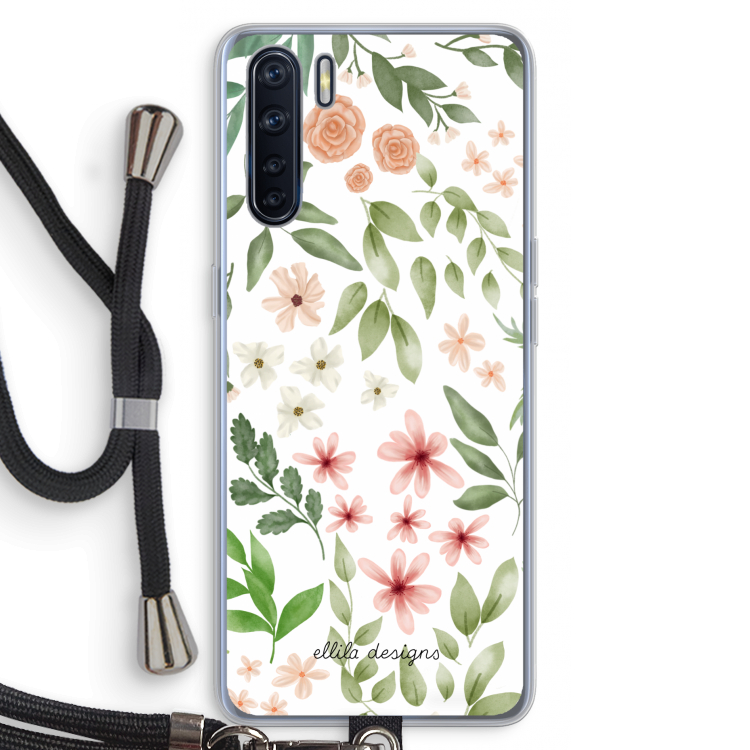 Botanical sweet flower heaven: Oppo A91 Transparant Hoesje met koord