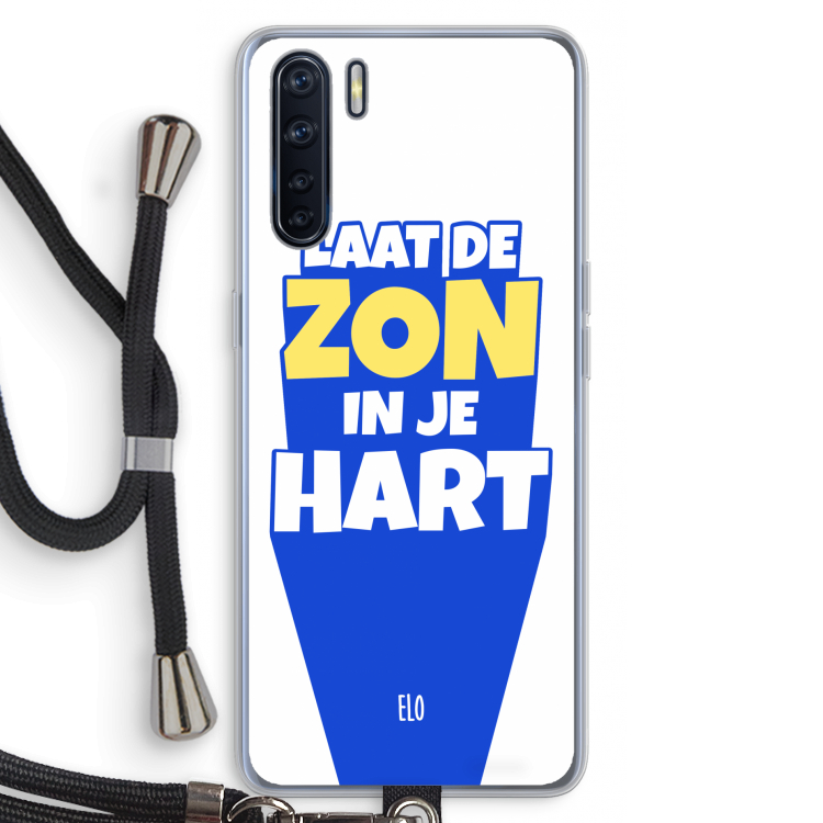 Laat de zon in je hart: Oppo A91 Transparant Hoesje met koord