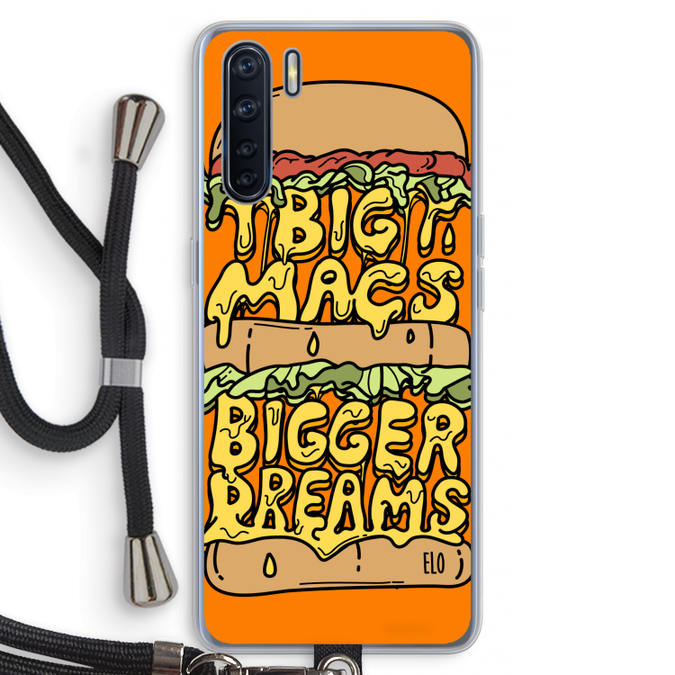 Big Macs Bigger Dreams: Oppo A91 Transparant Hoesje met koord