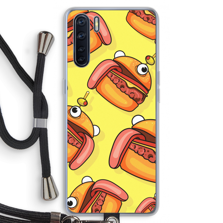 Hamburger: Oppo A91 Transparant Hoesje met koord