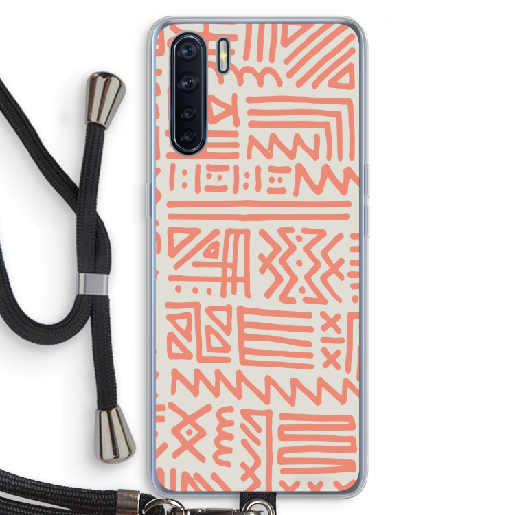 Marrakech Pink: Oppo A91 Transparant Hoesje met koord