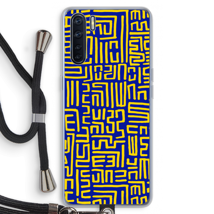 Majorelle Blue Print: Oppo A91 Transparant Hoesje met koord