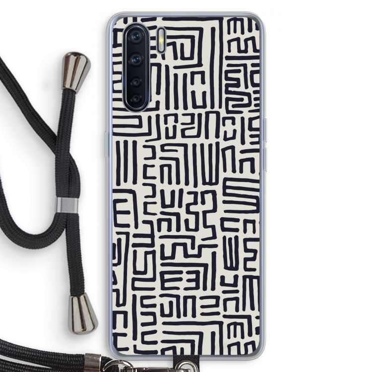 Moroccan Print: Oppo A91 Transparant Hoesje met koord