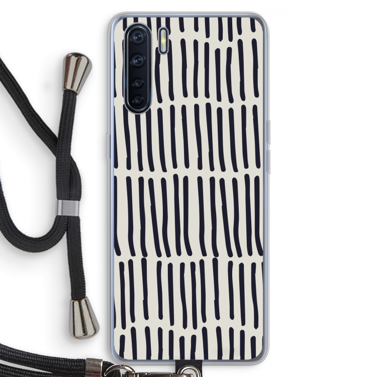 Moroccan stripes: Oppo A91 Transparant Hoesje met koord