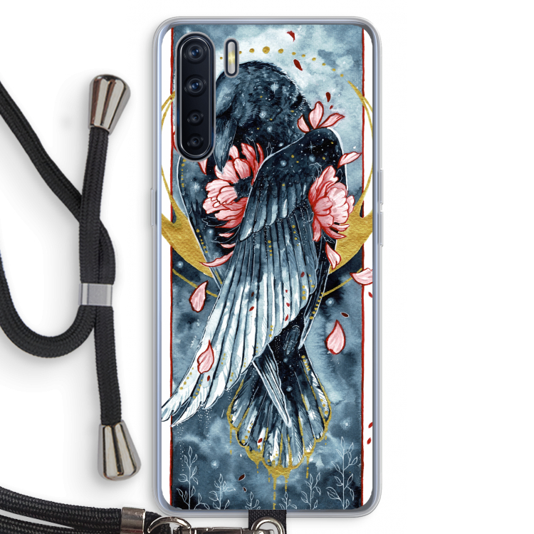 Golden Raven: Oppo A91 Transparant Hoesje met koord
