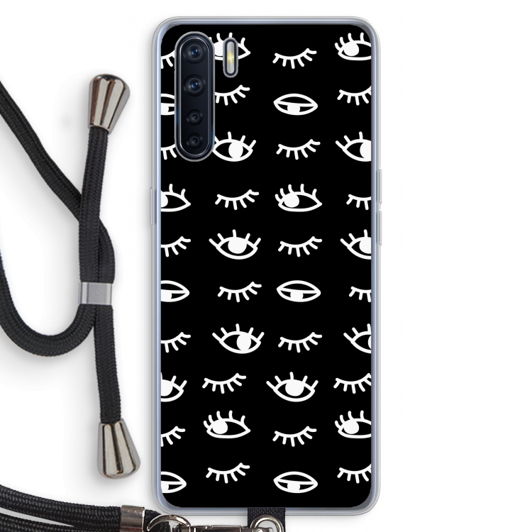 Eye pattern #3: Oppo A91 Transparant Hoesje met koord
