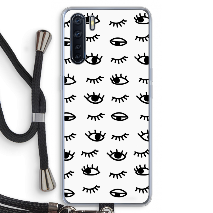 Eye pattern #2: Oppo A91 Transparant Hoesje met koord