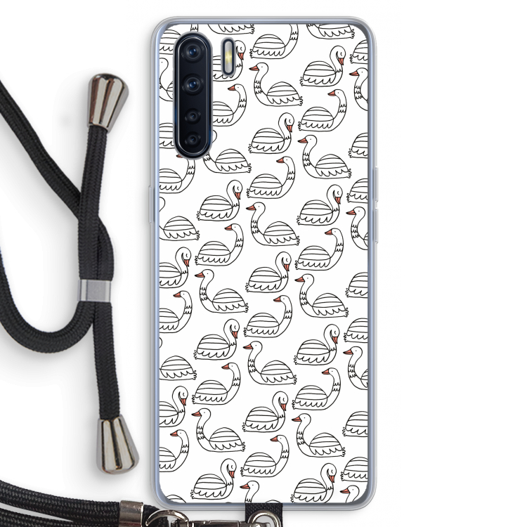 Zwanen: Oppo A91 Transparant Hoesje met koord