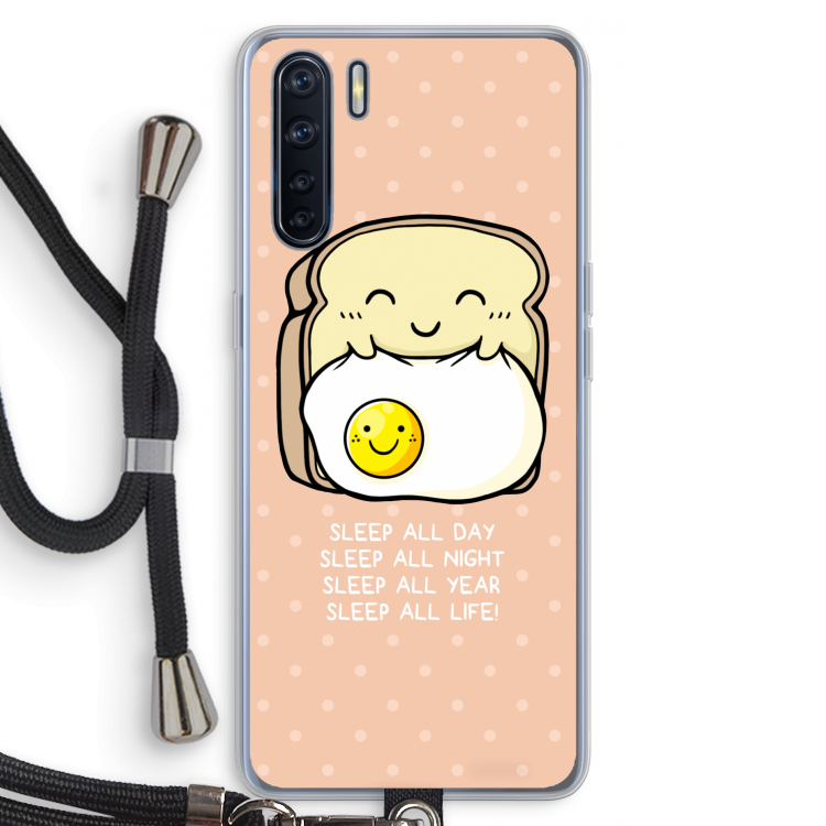 Sleep All Day: Oppo A91 Transparant Hoesje met koord