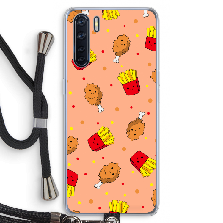 Chicken 'n Fries: Oppo A91 Transparant Hoesje met koord