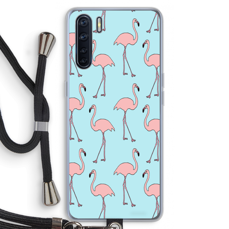 Anything Flamingoes: Oppo A91 Transparant Hoesje met koord