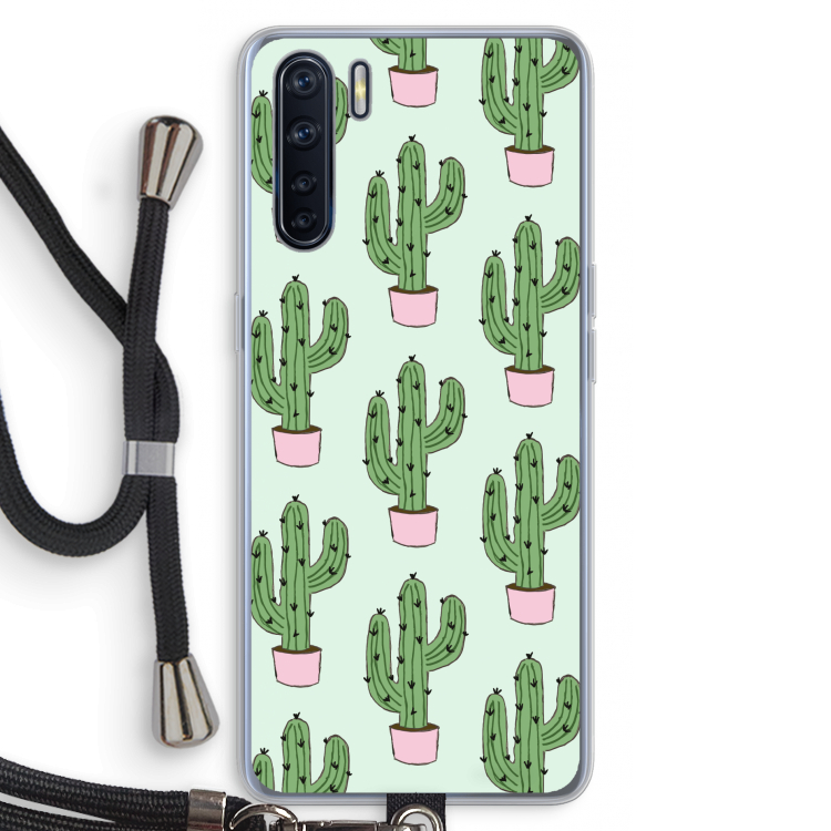 Cactus Lover: Oppo A91 Transparant Hoesje met koord