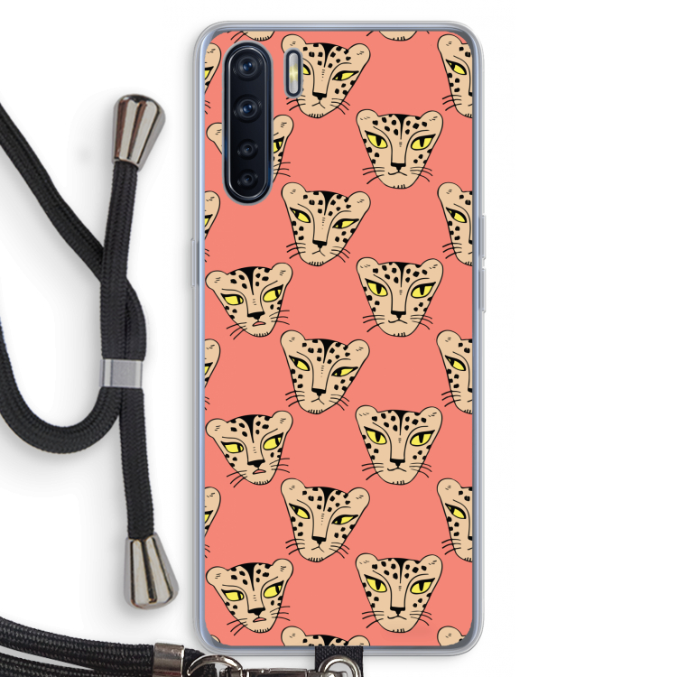 Tijger: Oppo A91 Transparant Hoesje met koord