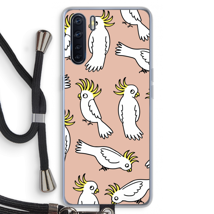 Papegaai: Oppo A91 Transparant Hoesje met koord