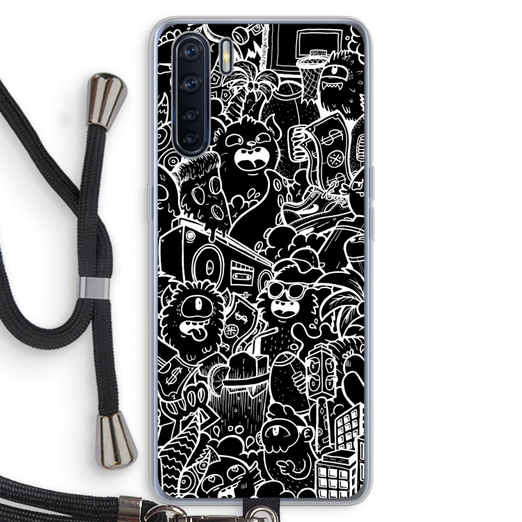 Vexx Black City : Oppo A91 Transparant Hoesje met koord