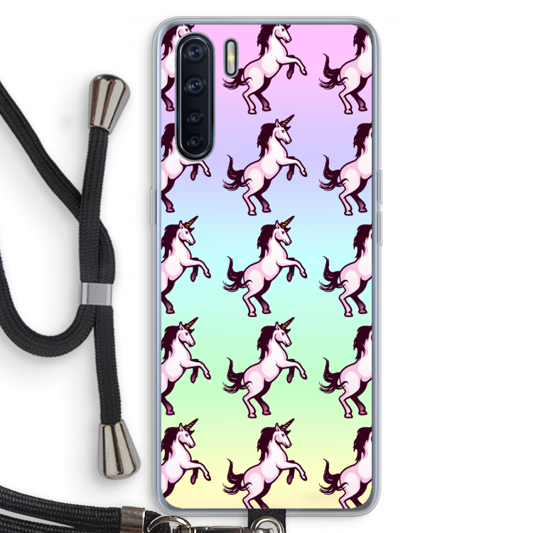 Musketon Unicorn: Oppo A91 Transparant Hoesje met koord