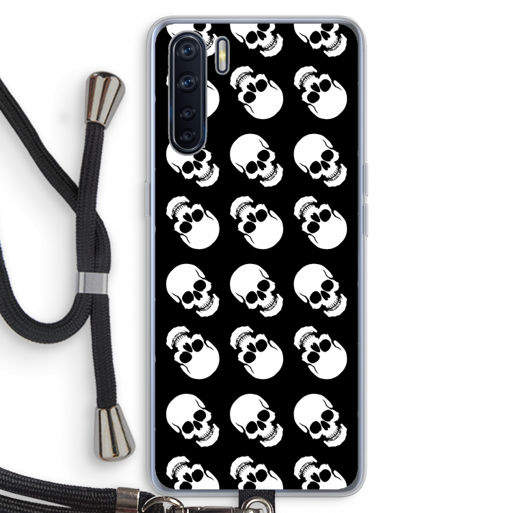 Musketon Skulls: Oppo A91 Transparant Hoesje met koord