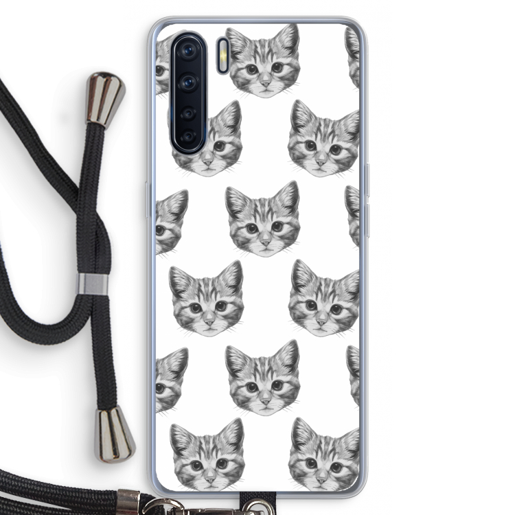Kitten: Oppo A91 Transparant Hoesje met koord